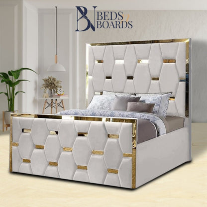 2025 Golden Pyramid Bed with Optional Ottoman Storage