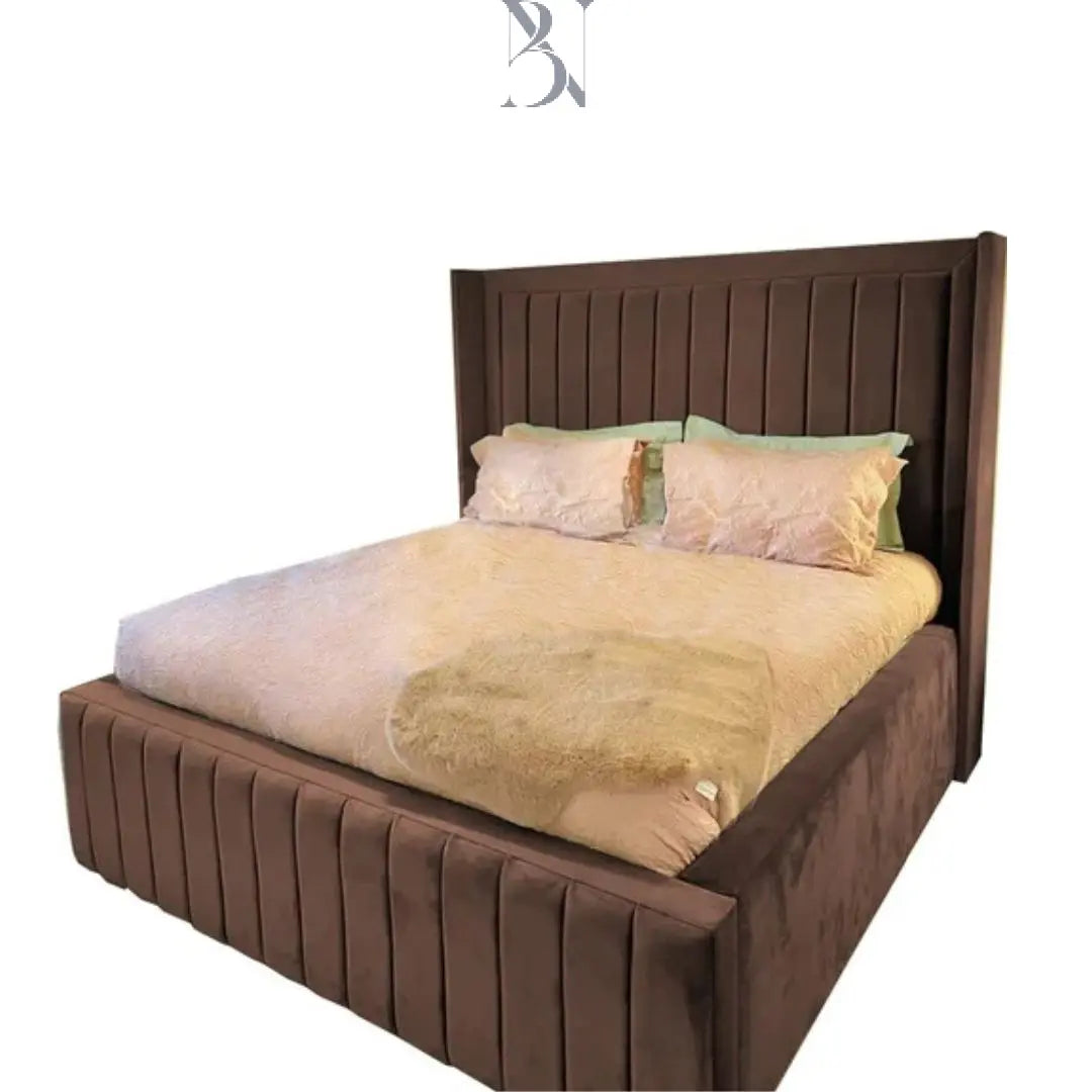 Merry Wingback Upholstered Bed Frame