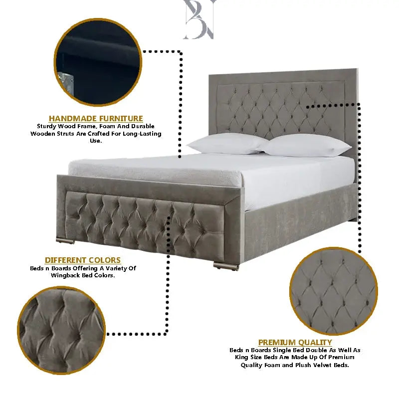 Milano Plain Border Luxury Bed