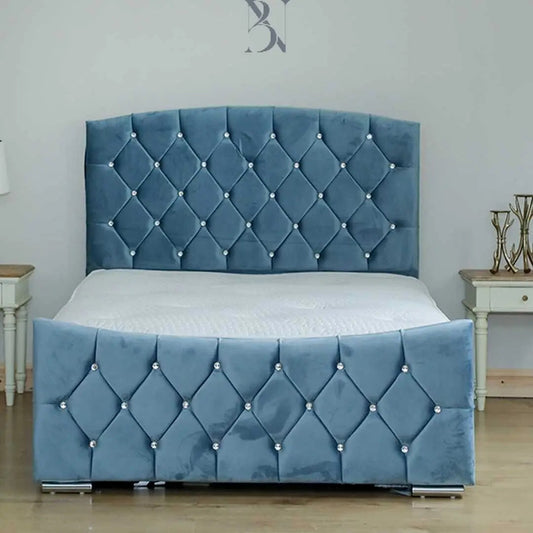 New Half Moon Curved Upholstered Sleigh bed