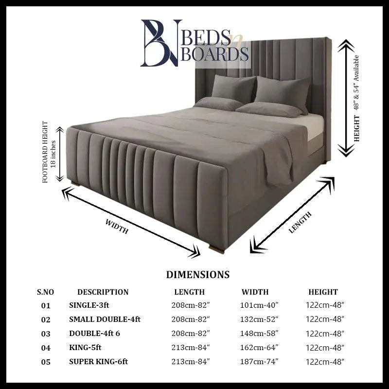 New Manhattan Wingback Panel Upholstered Bed BedsnBoards