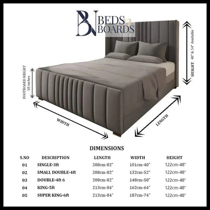 New Manhattan Wingback Panel Upholstered Bed BedsnBoards